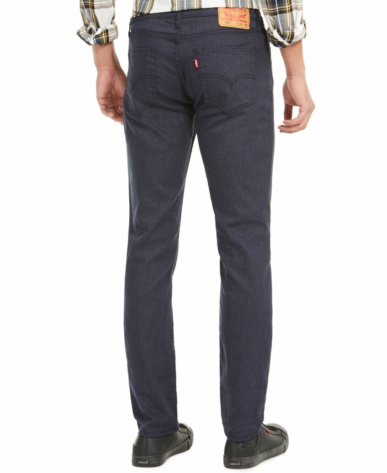 Levis Men's 511 Slim-Fit Stretch Flannel Jeans Blue Size 32X34