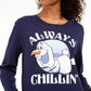 Disney Juniors Women's Frozen Olaf Graphic T-Shirt Blue Size Large