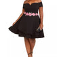 B Darlin Women's Trendy Off The Shoulder Fit & Flare Dress Black Size 18