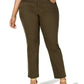 Style & Co Women's Plus Size Tummy-Control Slim-Leg Jeans Olive Size 18W