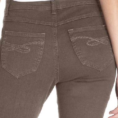 Style & Co Women's Tummy-Control Slim-Leg Brown Size 16