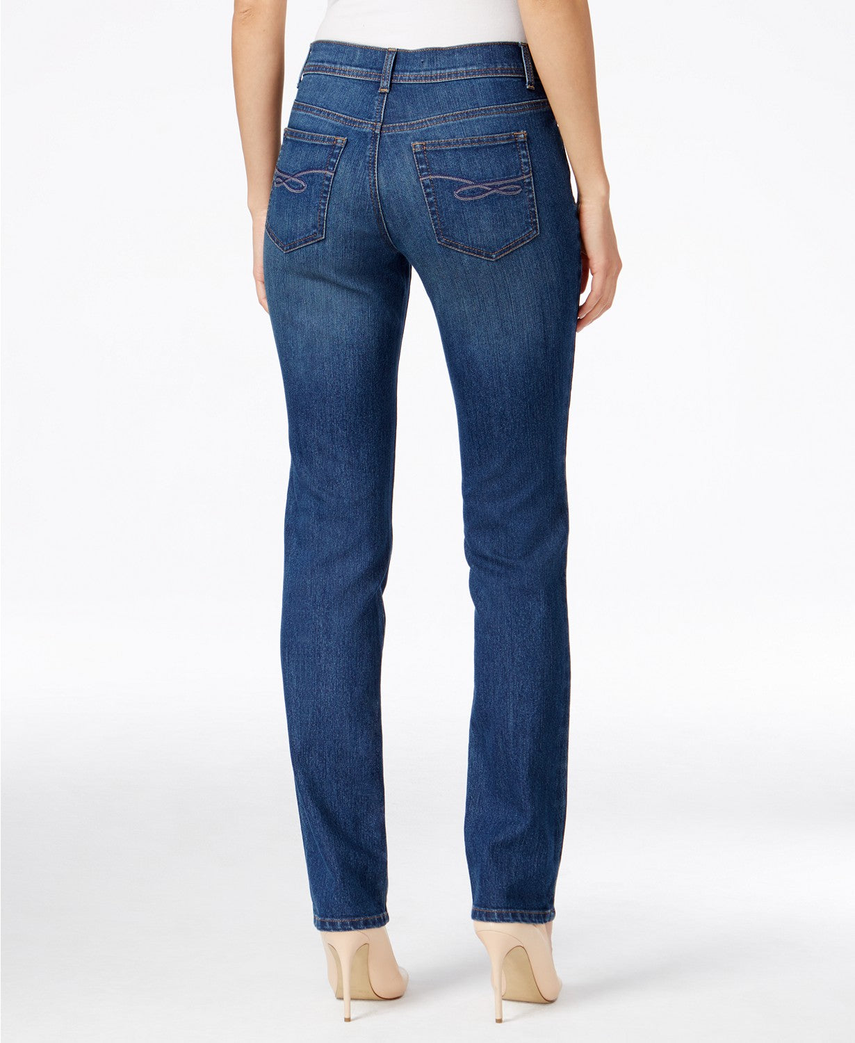 Style & Co Women's Plus Size Tummy-Control Slim-Leg Jeans Blue Size 24 W