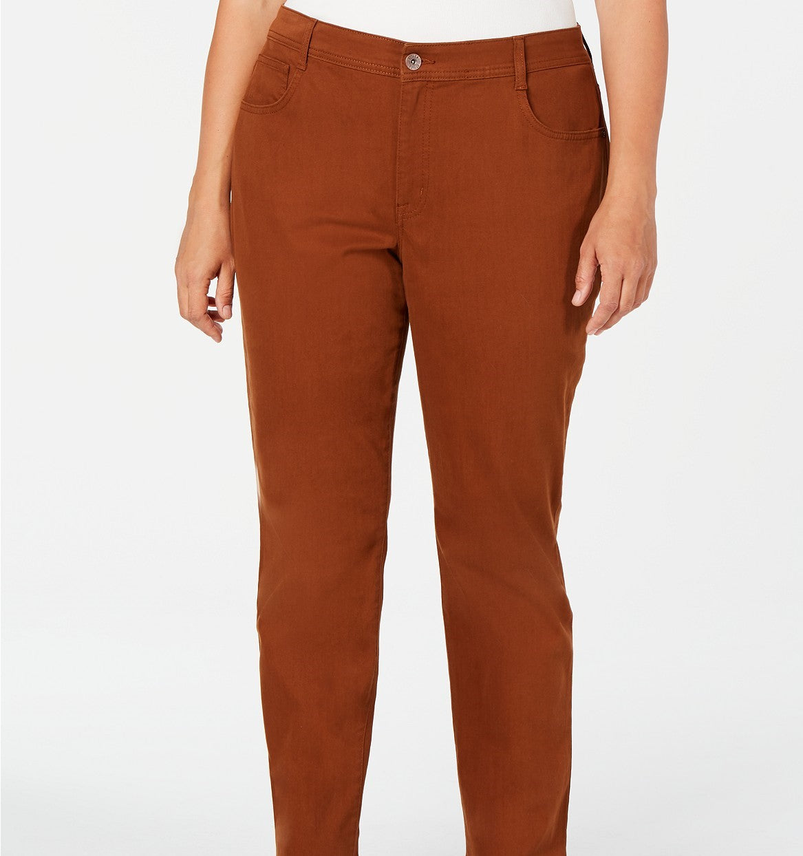 Style & Co Women's Plus Size High-Rise Slim-Leg Jeans Brown Size 24