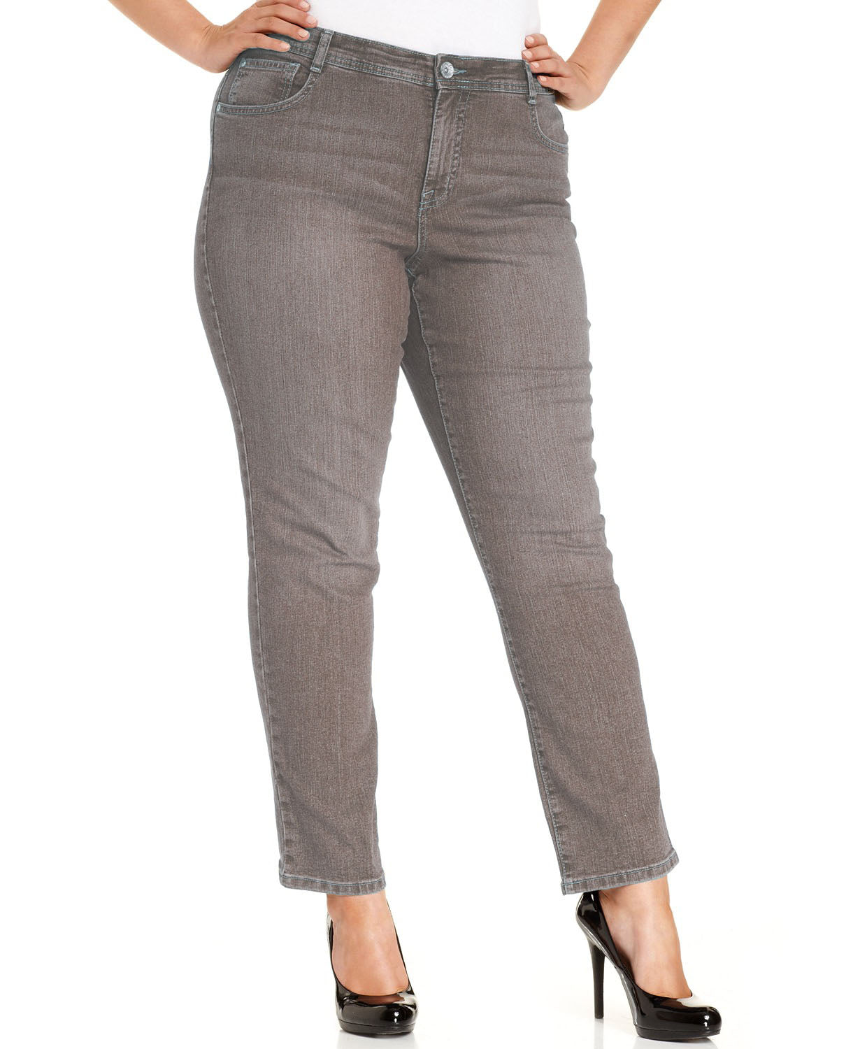 Style & Co Women's Plus Size Skinny Jeans Dark Brown Size 14