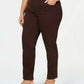 Style & Co Women's Plus & Petite Plus Size Tummy-Control Slim-Leg Jeans Brown Size Small