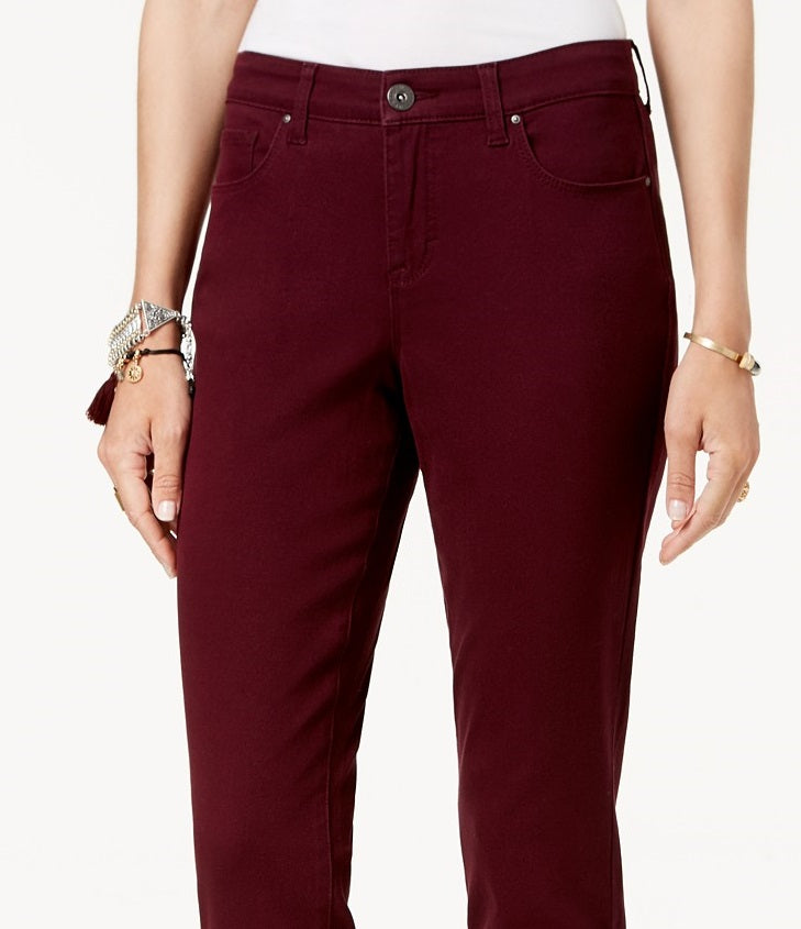 Style & Co Women's Curvy-Fit Skinny Fashion Jeans Berry Size 8