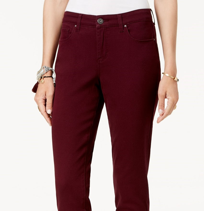 Style & Co Women's Curvy-Fit Skinny Fashion Jeans Medium Red Size 18