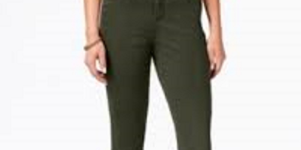 Style & Co Women's Curvy-Fit Skinny Fashion Jeans Green Size 14