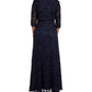 R & M Richards Women's Embellished Soutache Gown & Bolero Jacket Navy Size 12