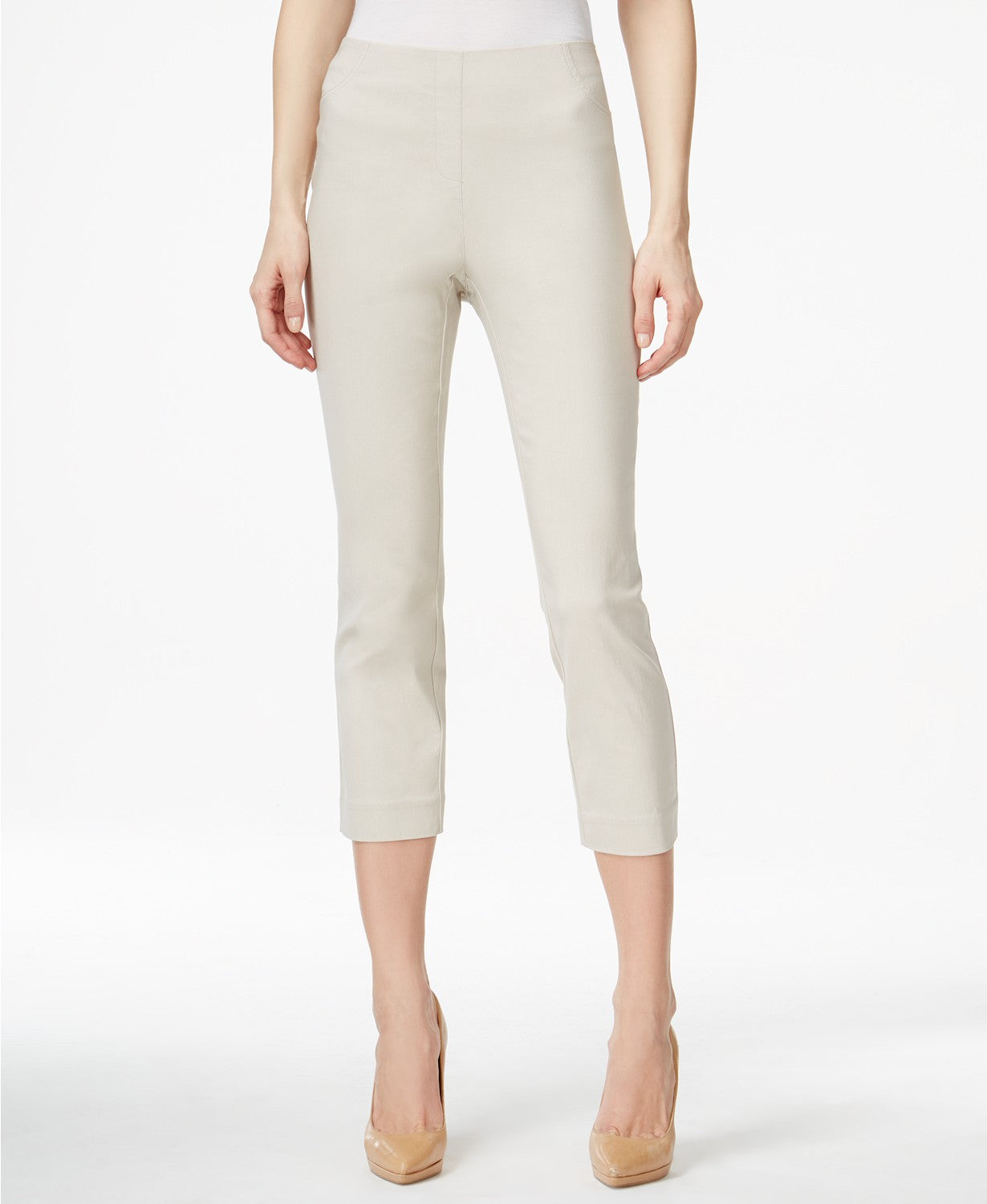 Style & Co Women's Petite Pull-On Capri Pants,  Brown Size Petite Petite