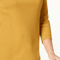 Charter Club Women's Petite Pima Cotton Button-Shoulder Top Gold Size Large