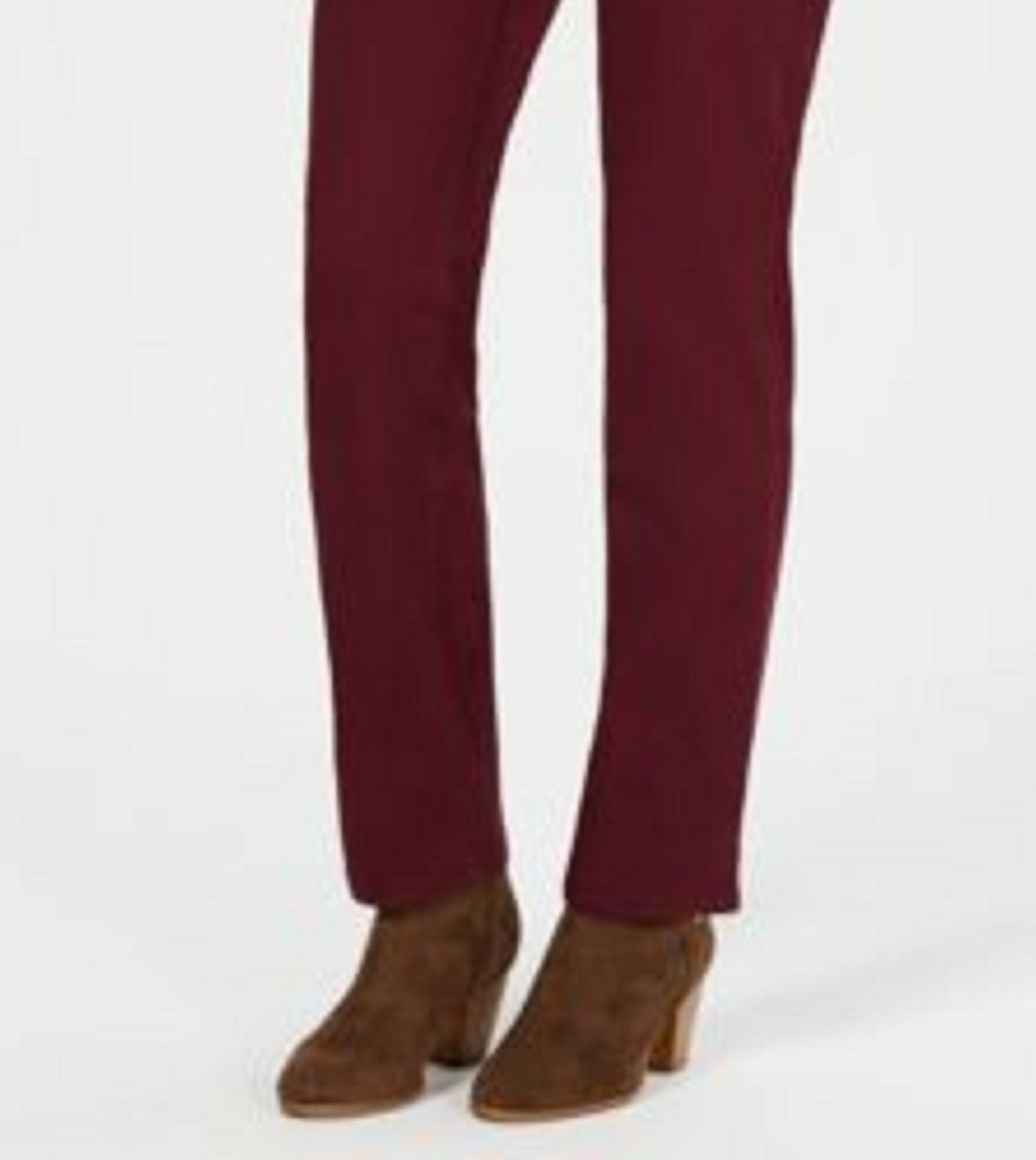 Style & Co Women's Tummy-Control Straight-Leg Fashion Jeans Red Size 12