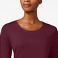 Charter Club Women's Pima Cotton Long-Sleeve Top Red Size Small