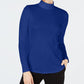 Charter Club Women's Cotton Mock-Neck Top Blue Size Small