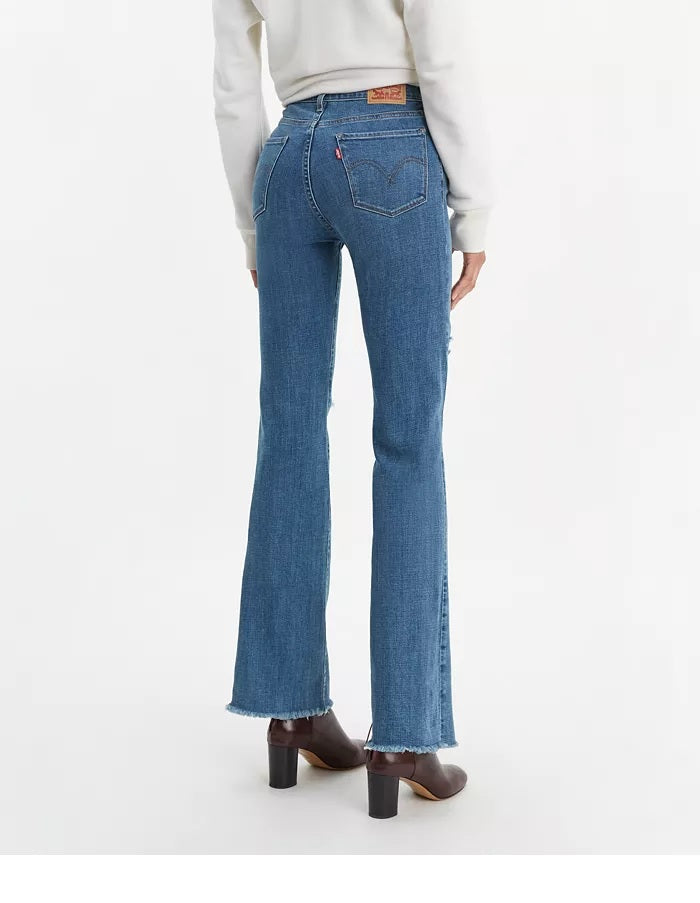 Levi's Women's Distressed Curvy Bootcut-Leg Jeans Blue Size 33X32