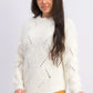 Freshman Juniors' Pointelle Chenille Sweater White Size Extra Small