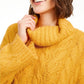 Sun + Moon Women's Cowl-Neck Cable-Knit Sweater Yellow Size Extra Large