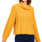 Sun + Moon Women's Cowl-Neck Cable-Knit Sweater Yellow Size Extra Large