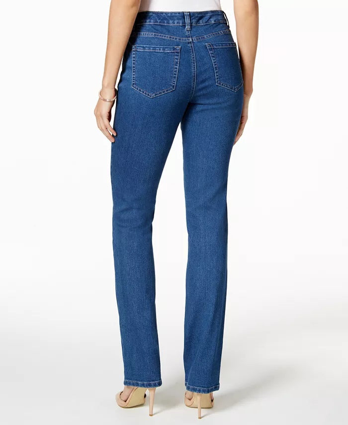 Charter Club Women's Petite Lexington Straight-Leg Jeans Short blue Size 6