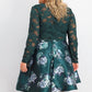 City Studios Women's Trendy Plus Size 2-Pc. Lace & Floral-Print Dress Dark Green Size 16W