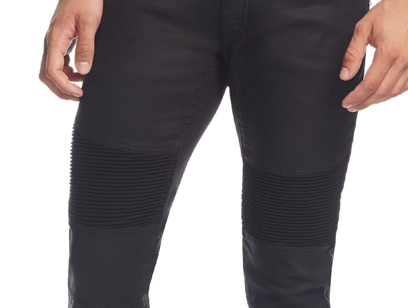 INC International Concepts Men's Skinny-Fit Moto Jeans With Zipper Details  Black Size 36X32