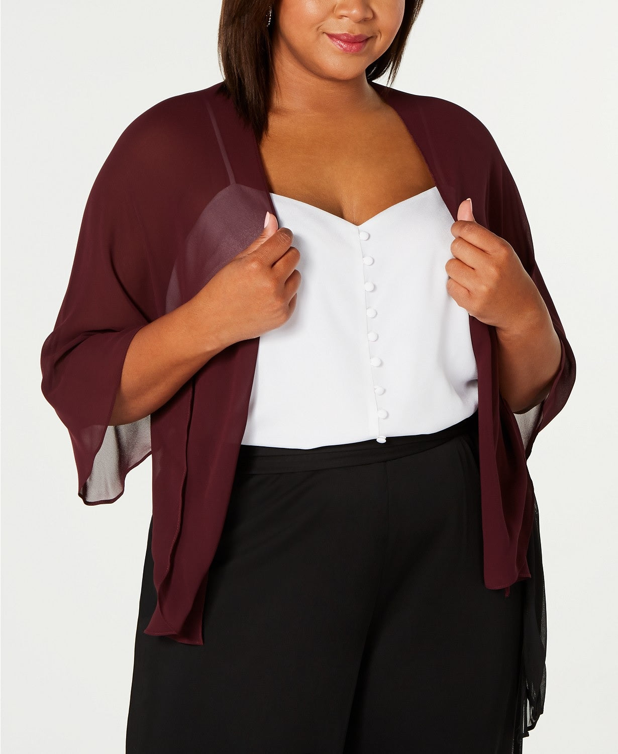 Sl Fashions Women's Plus Size Multi-Wear Shawl Purple Size 3 Extra Large