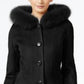 Forecaster Women's Fox-Fur-Trim Hooded Walker Coat Black Size 10