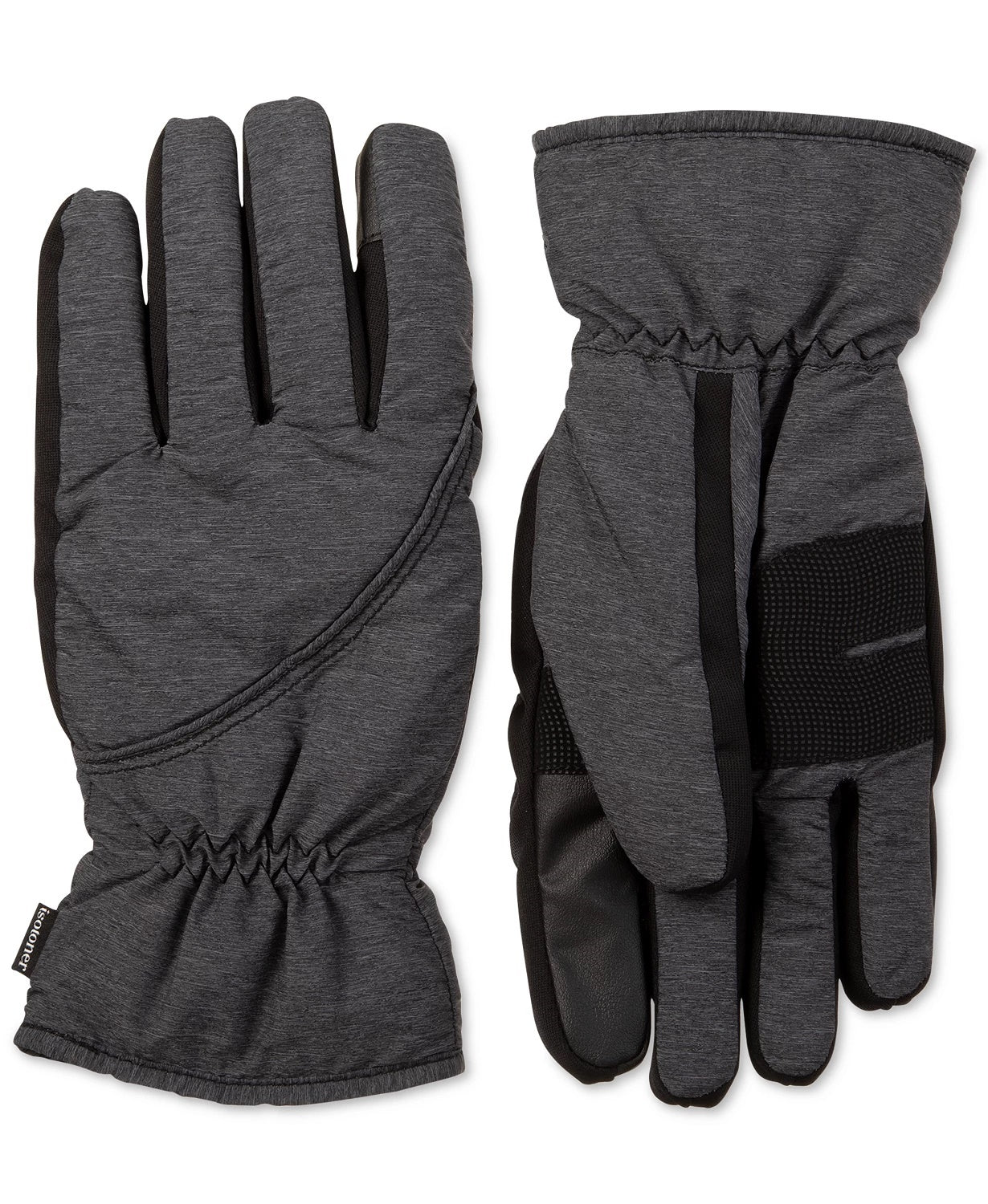 Isotoner Signature Men's Sleek Heat Waterproof Gloves Black Size Medium