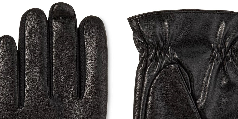 Isotoner Signature Men's Sleekheat Faux Nappa Gloves Black Size Medium