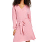 Sequin Hearts Juniors' Tie-Waist Sweater Dress Pink Size 2 X-Small