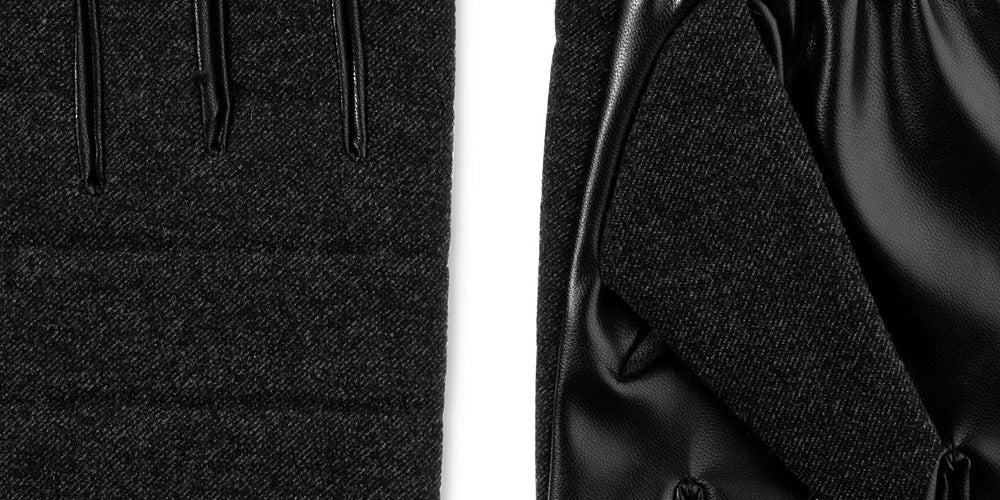 Isotoner Signature Men's Faux-Wool Smartouch Gloves Black Size Medium