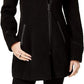 Maralyn & Me Juniors'  Faux-Faux-Trim Hooded Coat Black Size Extra Large