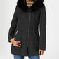 Maralyn & Me Juniors' Faux-Faux-Trim Hooded Coat Black Size XX-Large