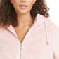 Maralyn & Me Juniors'  Reversible Cropped Hooded Faux-Faux Coat Med Pink Size Extra Small