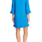 Cece Women's Pleat Detail Moss Crepe Shift Dress Blue Size X-Large