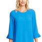 Cece Women's Pleat Detail Moss Crepe Shift Dress Blue Size X-Large