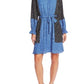 Cece Women's Print Blocked Budding Floral Dress Black Size Medium