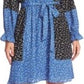 Cece Women's Print Blocked Budding Floral Dress Black Size Medium