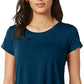 Alfani Women's Petite Satin-Trim High-Low T-Shirt Green Size Petite