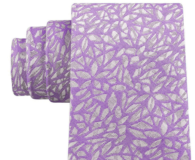 DKNY Men's Geo Botanical Slim Tie Pink Size Regular