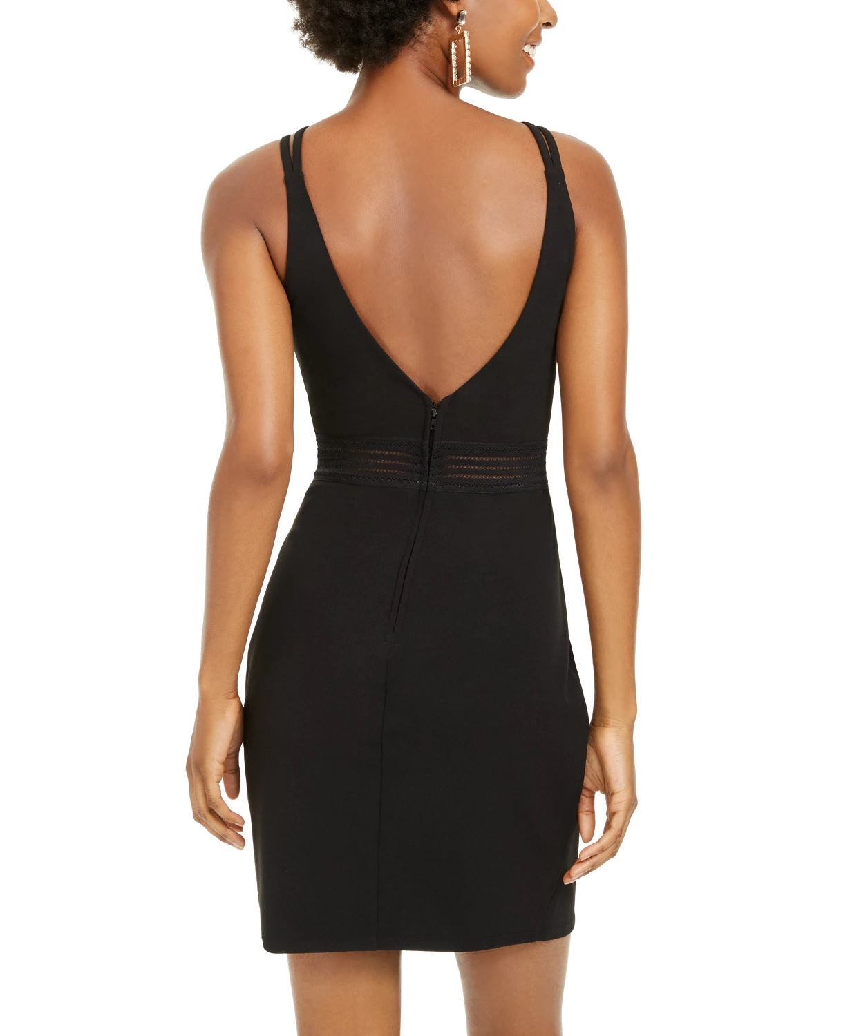 City Studios Juniors' Crisscross Bodycon Dress Black Size 13