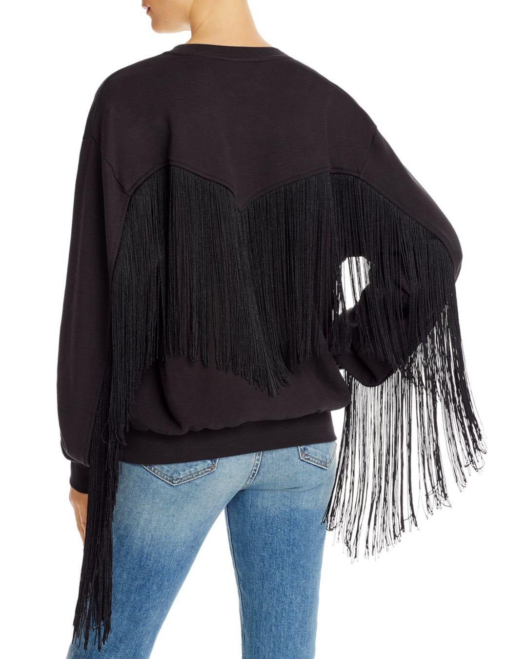 Levi's Women's Fringed Crewneck Sweatshirt Black Size 2 Extra Large