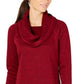 Ideology Women's Red Long Sleeve Cowl Neck Sweater Dark Red Size Medium