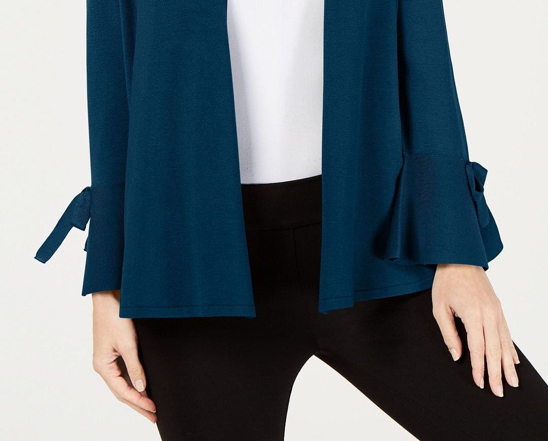 Alfani Women's Tie-Sleeve Cardigan Green Size Small