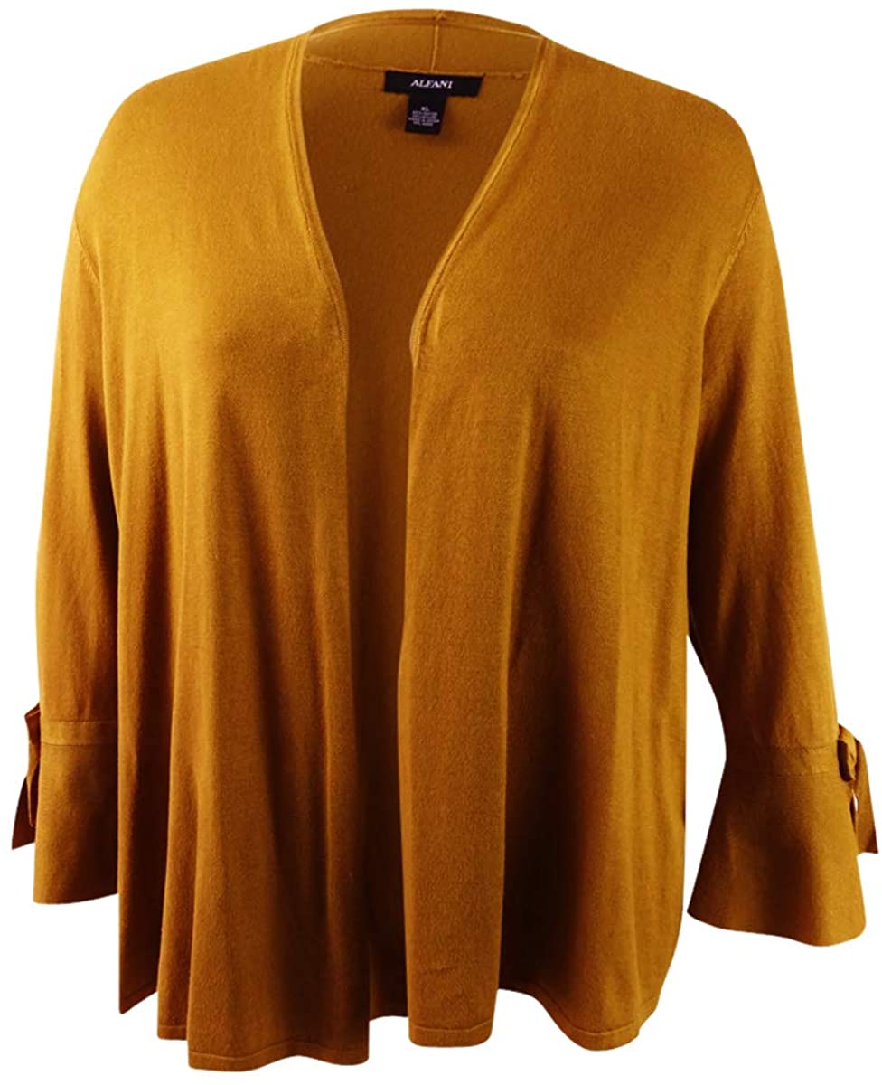 Alfani Women's Tie-Sleeve Cardigan  Gold Size Medium