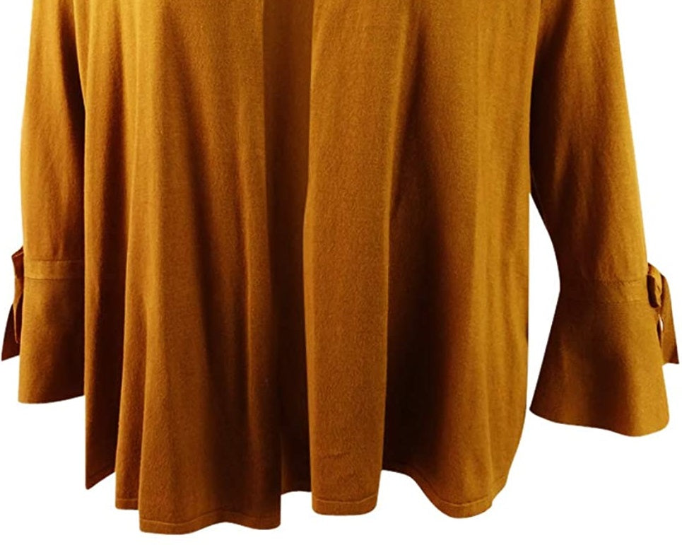 Alfani Women's Tie-Sleeve Cardigan  Gold Size Medium