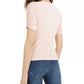 American Rag Juniors' Ruched-Sleeve Rib-Knit Velvet Top Pink Size Small