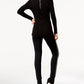INC International Concepts Women's Petite Faux-Leather-Contrast Skinny Pants Black Size 0
