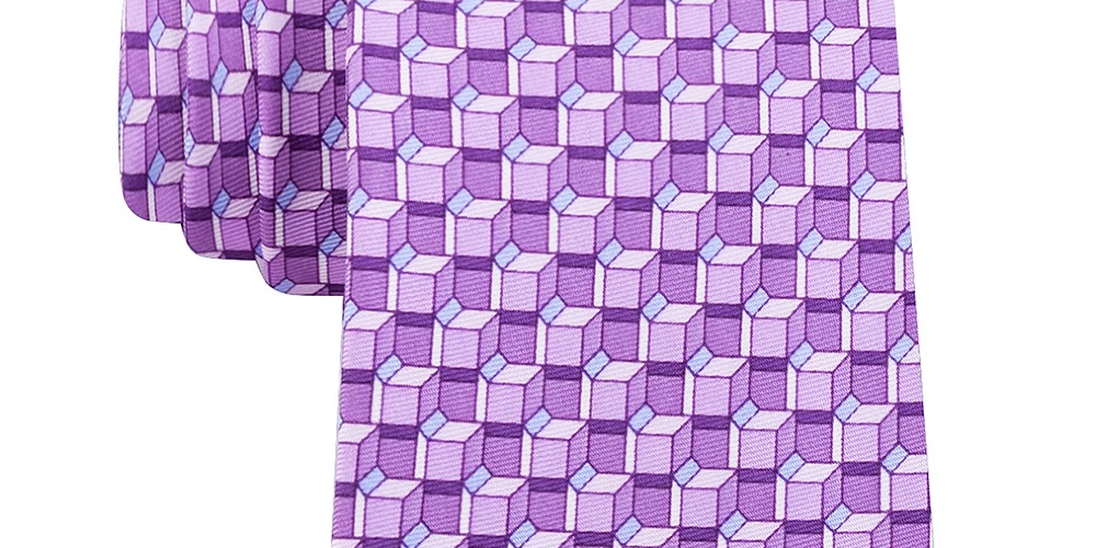 Michael Kors Men's Geometric Slim Neck Tie - All Purple Size Regular