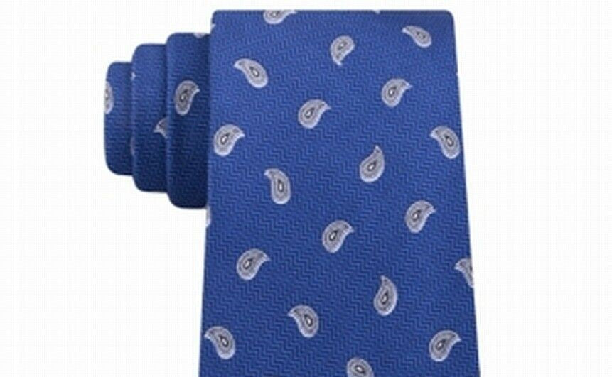 Michael Kors Men's Medium Blue Paisley 100% Silk Neck Tie Blue Size Regular